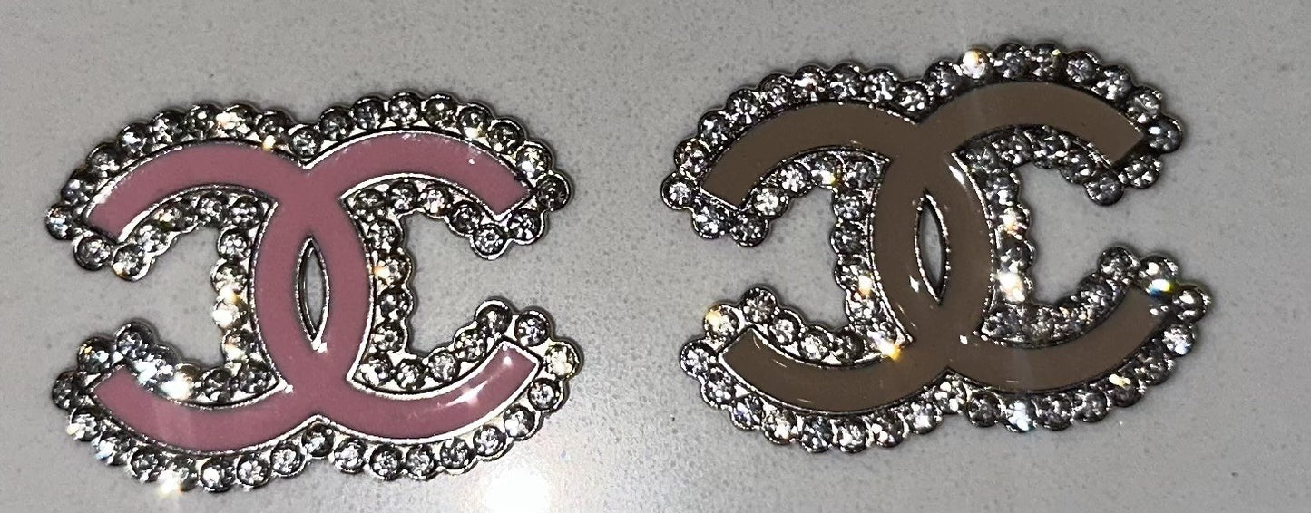 Bling Double C Flatback Charms