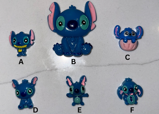 Blue Stitch Flatback Charms
