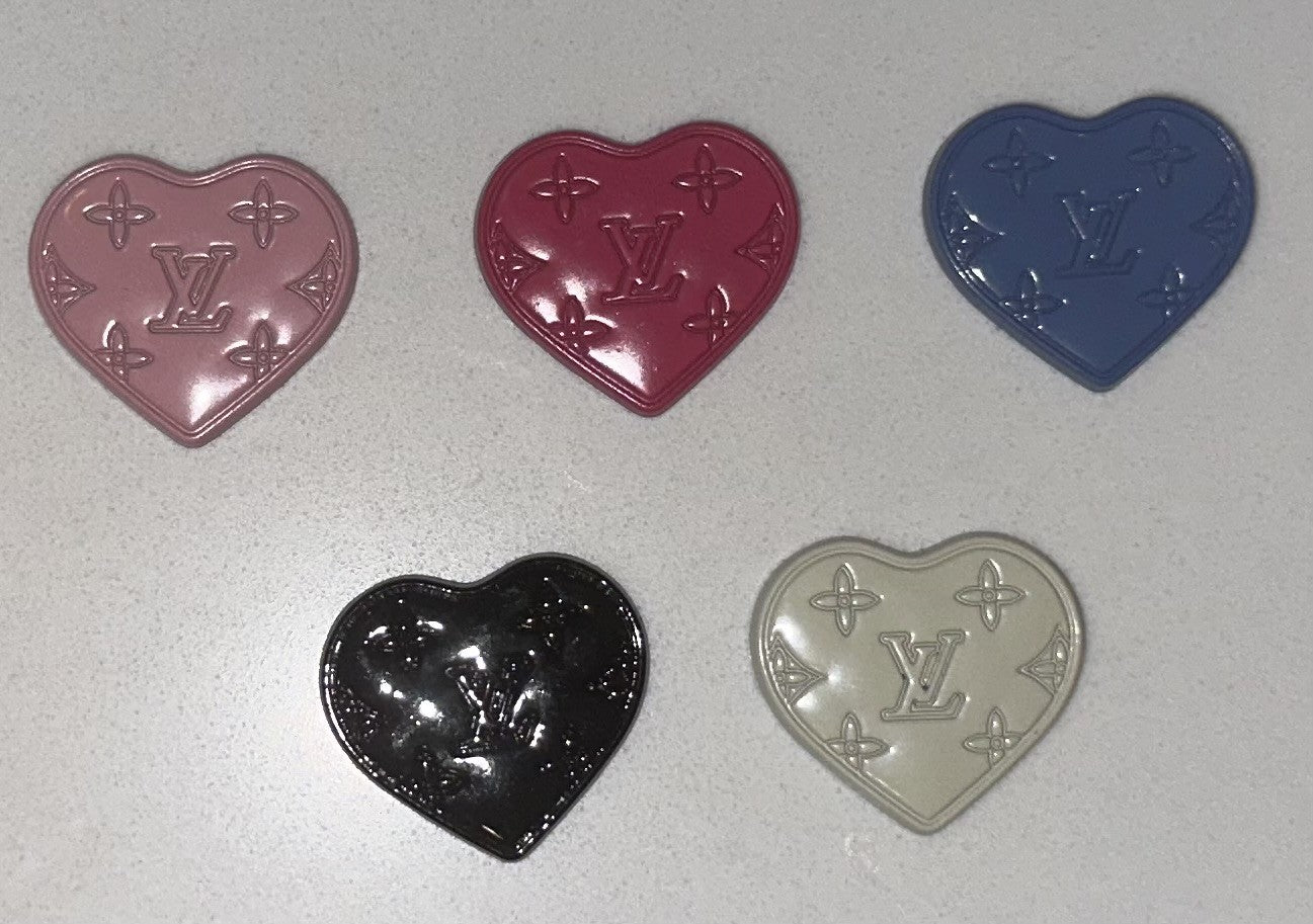 Monogram Heart Flatback Charms