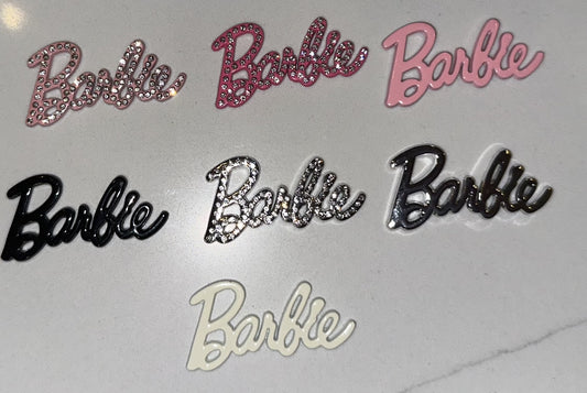 Barbie Script Flatback Charms