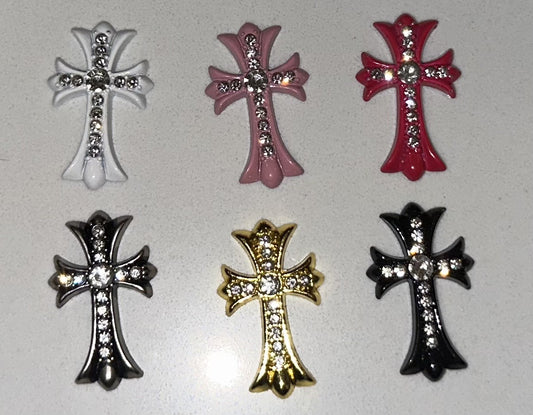 Rhinestone Cross Flatback Charms