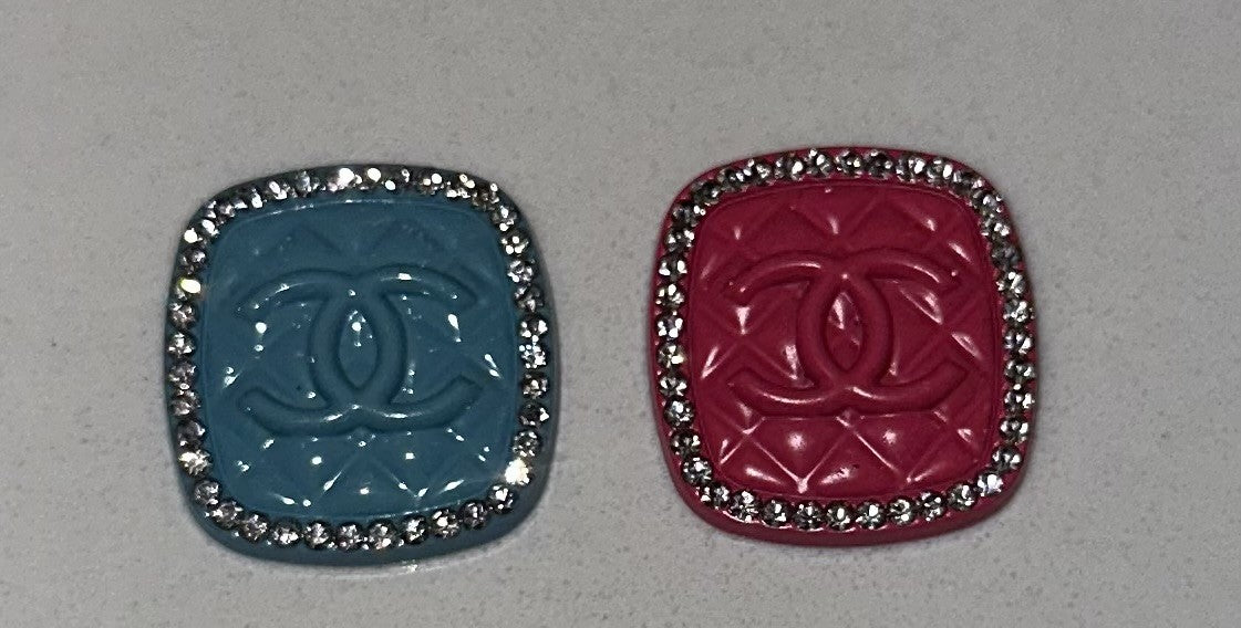 Quilted Square Bling Flatback Charms