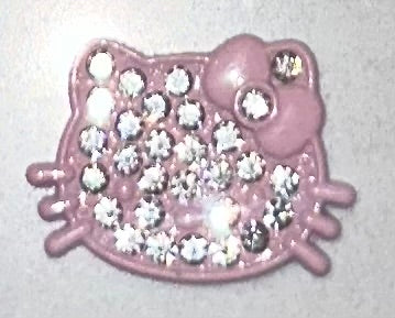 Pink Bling Kitty Head Flatback Charm