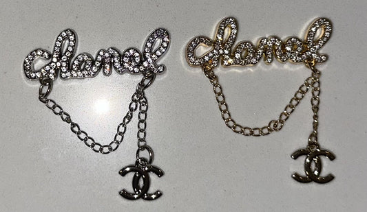 Bling Script Chain Flatback Charms