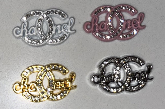 Double C Bling Script Flatback Charms