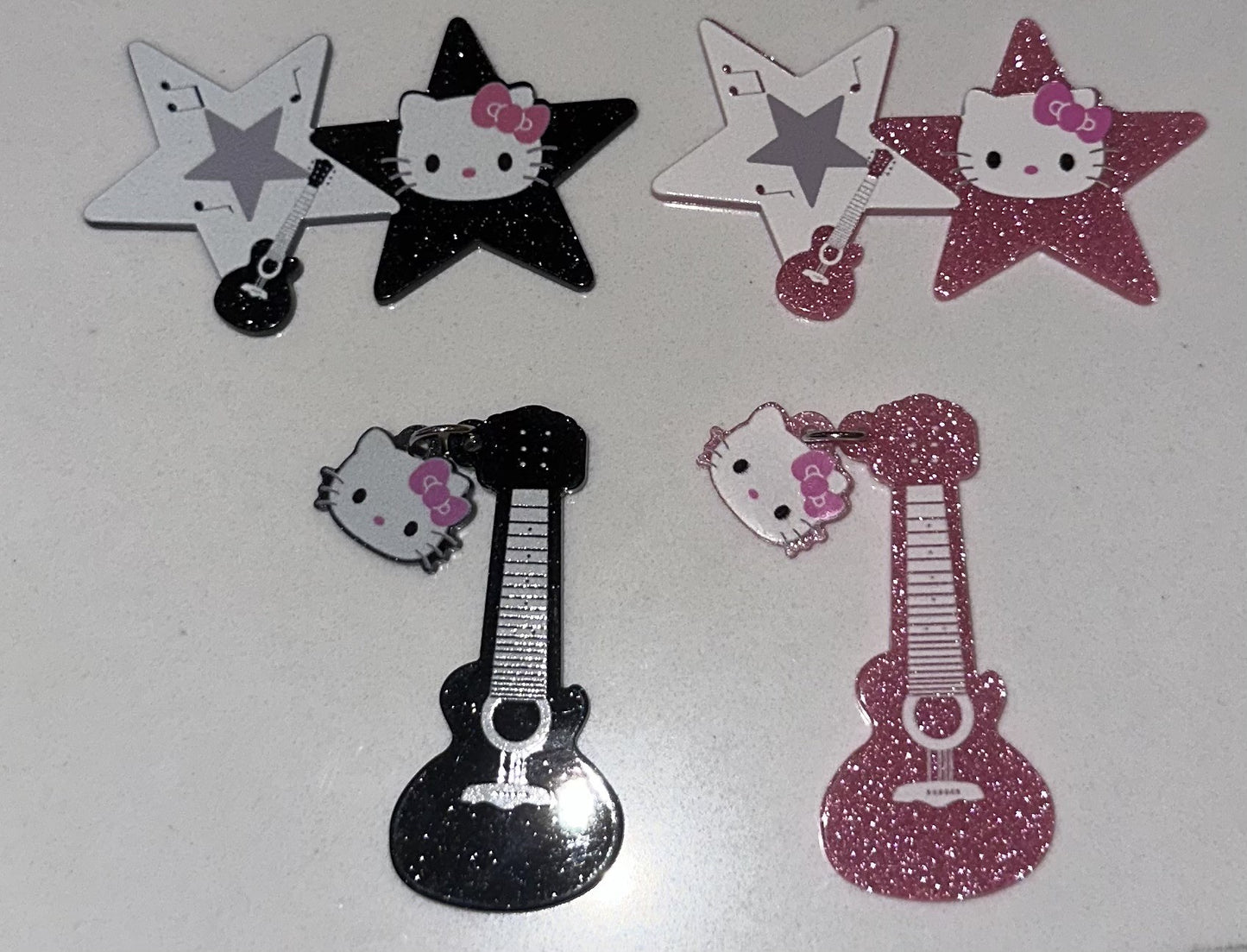 Rockstar Kitty Guitar and Star Charms